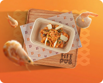 Healthy diet meals with shrimp